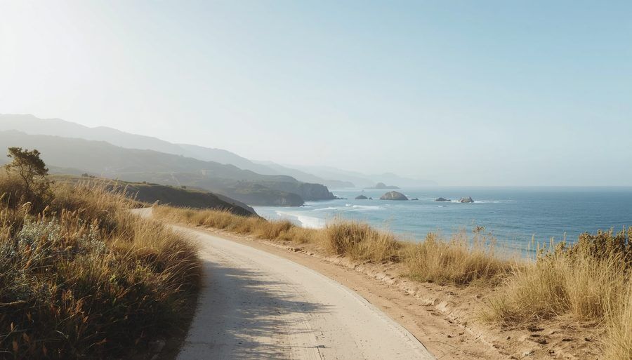 Open coastal path heading toward the Pacific — group therapy as a shared journey forward